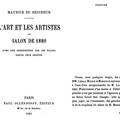 L'Art et les Artistes au Salon de 1880