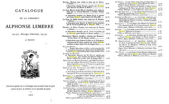 Catalogue Lemerre 1900