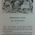 Méditation XXVIII : Des restaurateurs, avec texte