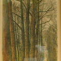 Chemin forestier avec lapins - version gravée sur 4 couleurs